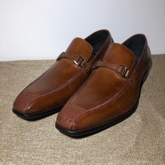 Mens Stacy Adams size 10 slip on dress shoes light brown/ tan - Picture 1 of 7